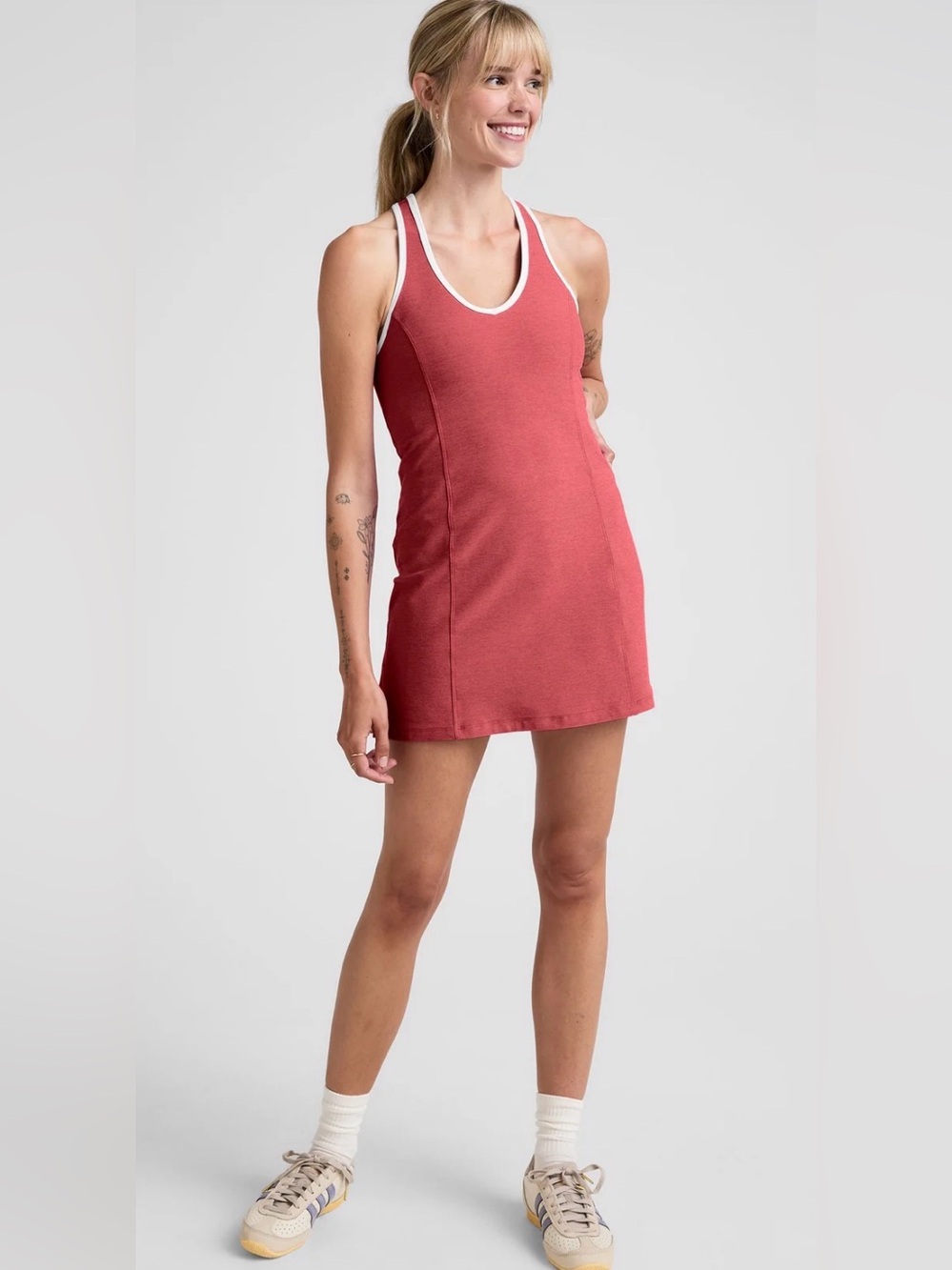 Beyond Yoga Spacedye Starting Line Active Dress. Faded Rose Heather  Large